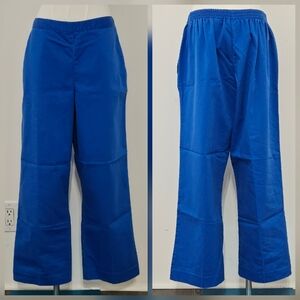 Alfred Dunner Petite Size 12P Blue Cotton Polyester Trousers Pull On Pants with